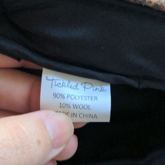 Tickled Pink Brown Plaid 70s Inspired Beret Newsboy Cap - Picture 4 of 6